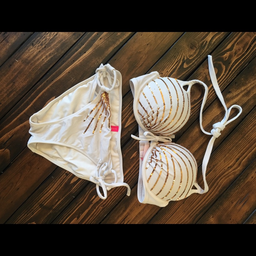 Victoria Secret white sequin bikini